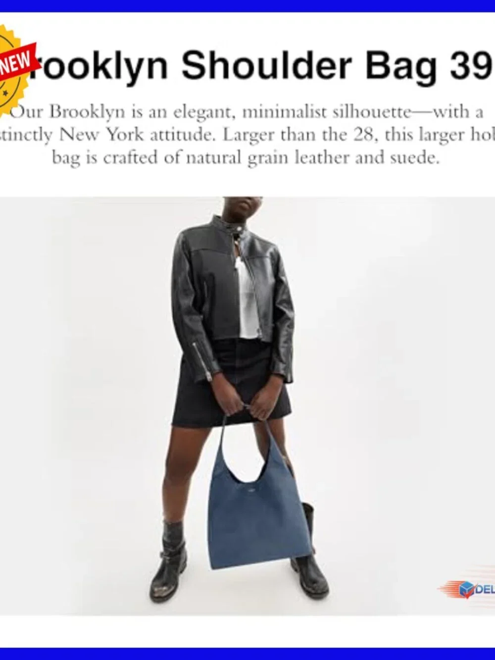 Luxury Leather Hobo Shoulder Bag Fits 15